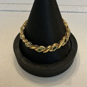 Dee Berkeley Genuine Peridot Gold Plated Line Bracelet